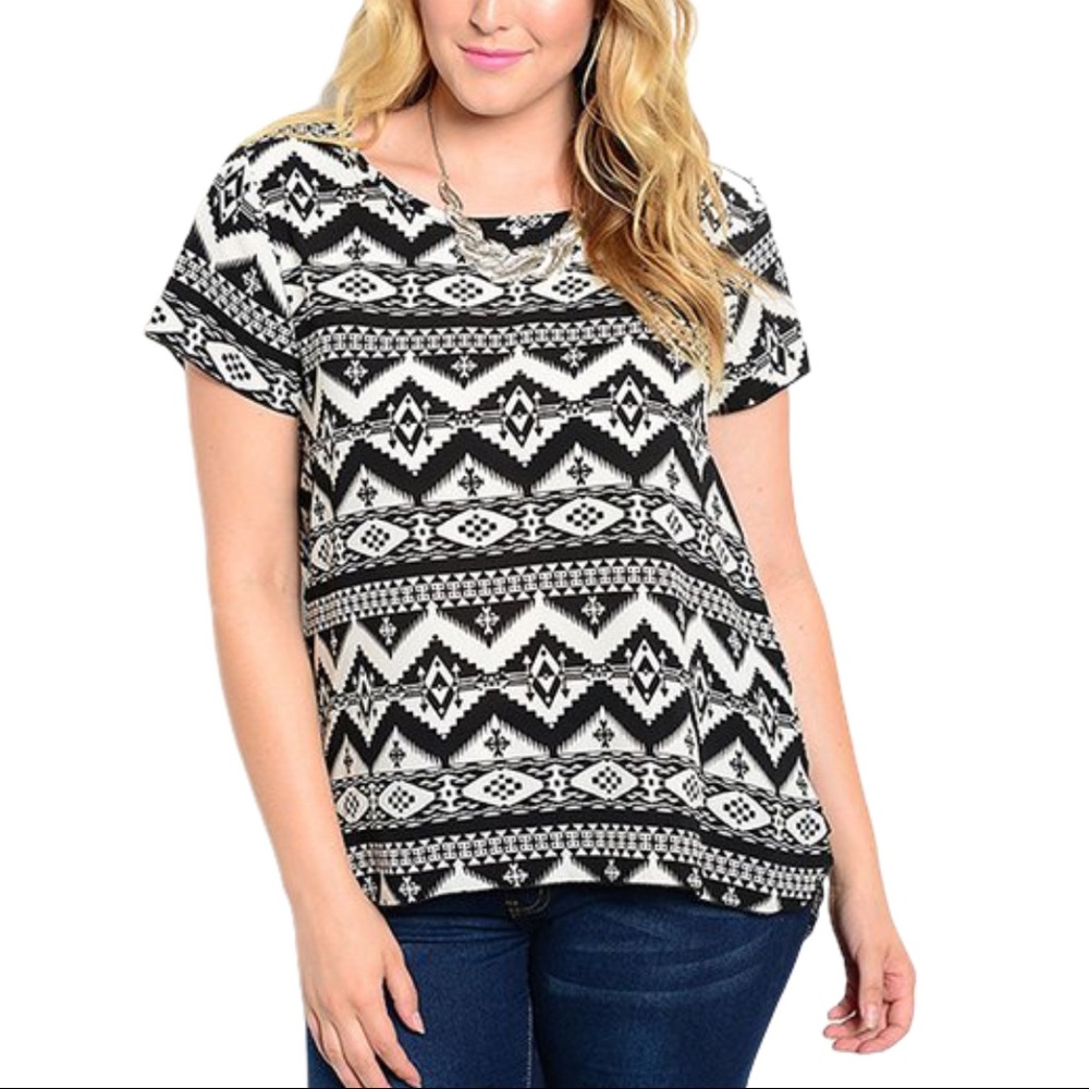 MadRag Tribal Print Plus Size Poncho Sweat…